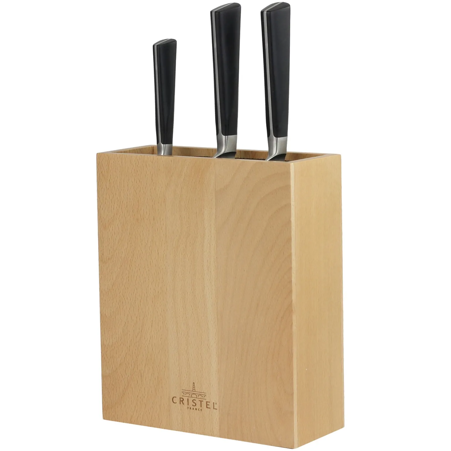 CRISTEL Bloc à couteaux rectangulaire en bois de hêtre Hot