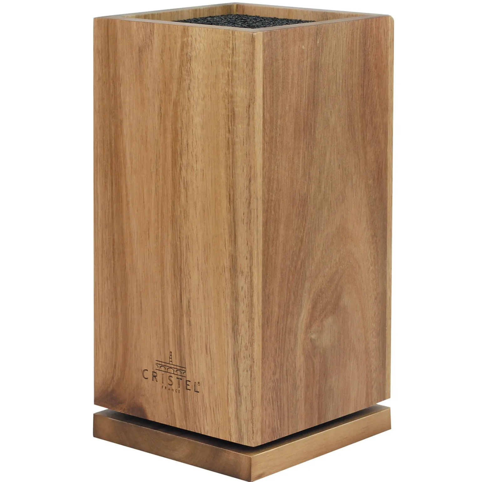 CRISTEL Bloc à couteaux rotatif en bois d'acacia Outlet