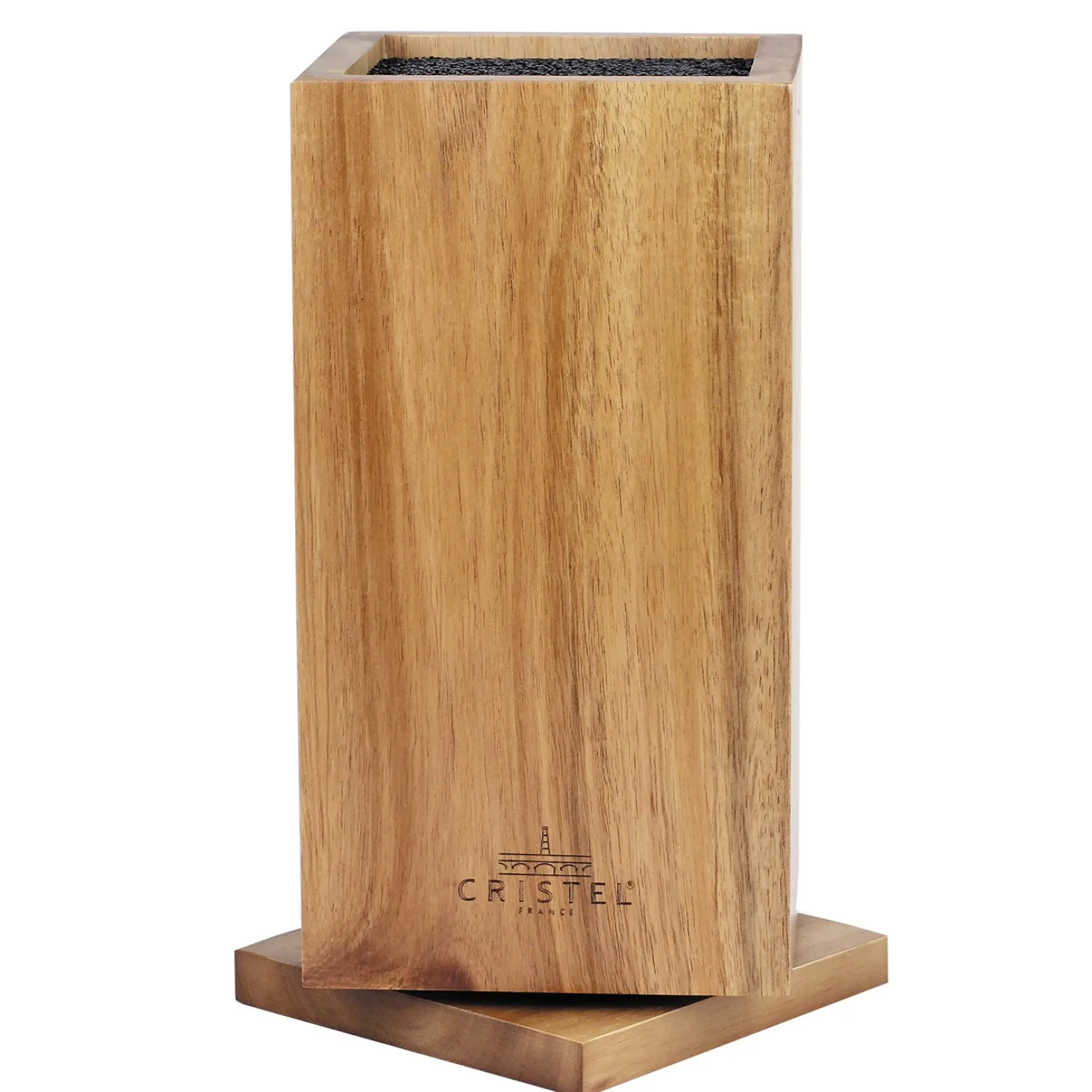 CRISTEL Bloc à couteaux rotatif en bois d'acacia Outlet