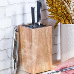 CRISTEL Bloc à couteaux rotatif en bois d'acacia Outlet