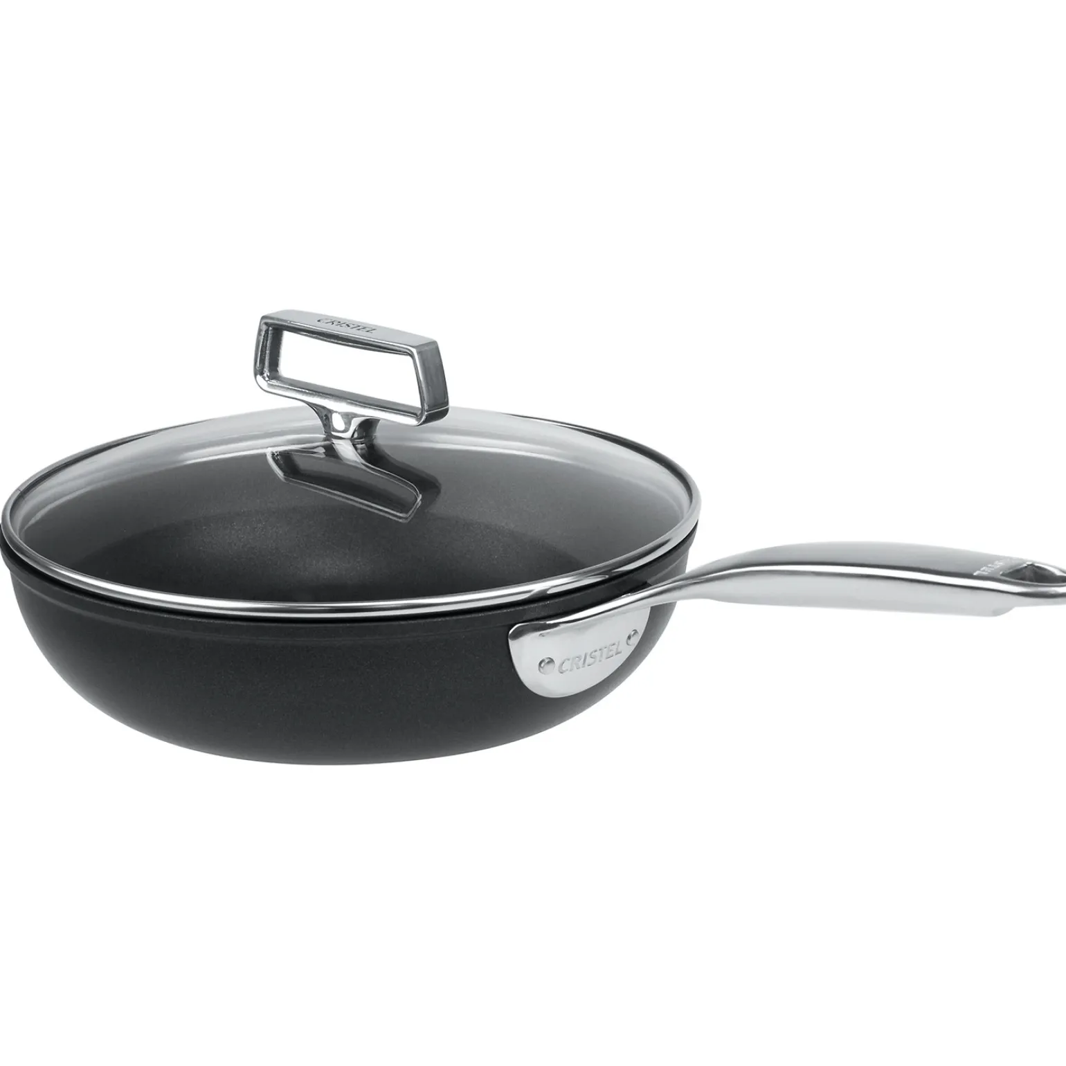 CRISTEL Sauteuse aluminium à poignée fixe avec couvercle Fashion