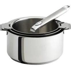 CRISTEL Set de 3 casseroles inox + 1 poignée amovible Zénith Best Sale
