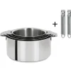 CRISTEL Set de 4 casseroles inox + 2 poignées amovibles Zénith Discount