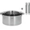 CRISTEL Set de 4 casseroles inox + 2 poignées amovibles Zénith Cheap