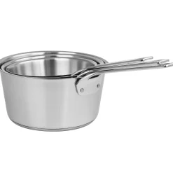 CRISTEL Série 3 casseroles en inox brossé Fashion