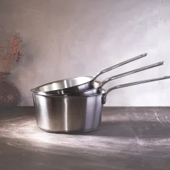 CRISTEL Série 3 casseroles en inox brossé Fashion
