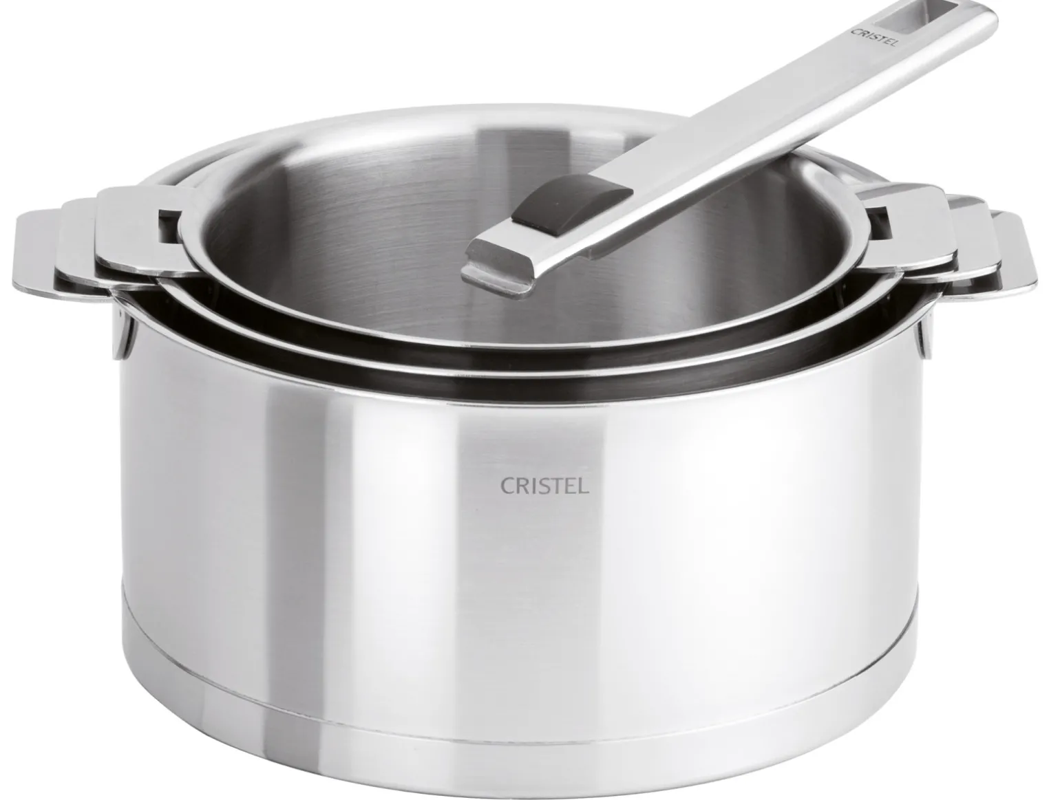 CRISTEL Série de trois casseroles Strate + poignée amovible Strate Cheap